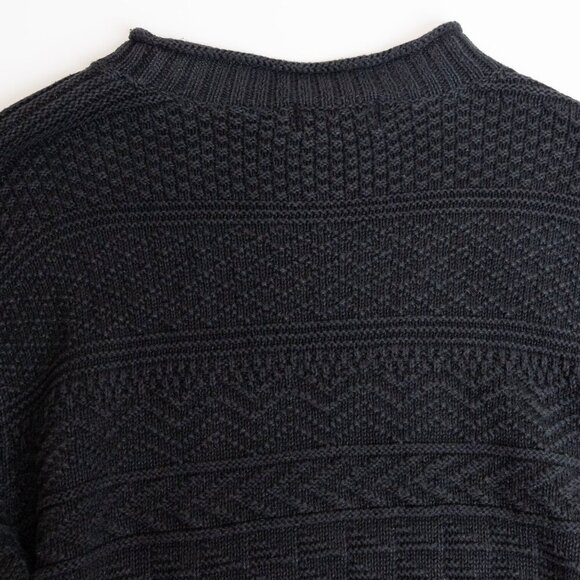 Polo Ralph Lauren Black Textured Knit Crewneck Sweater Linen Cotton Silk Unisex - Picture 10 of 13